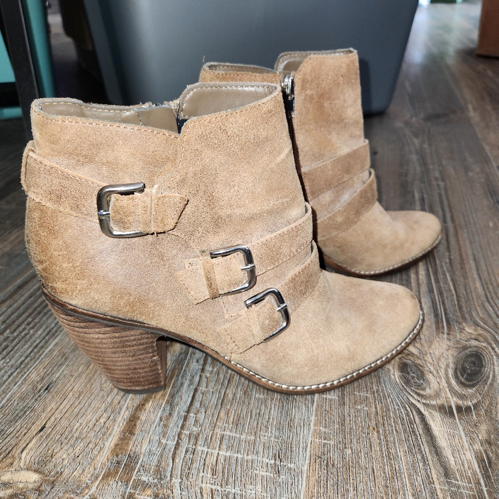 Brown suede booties size 10